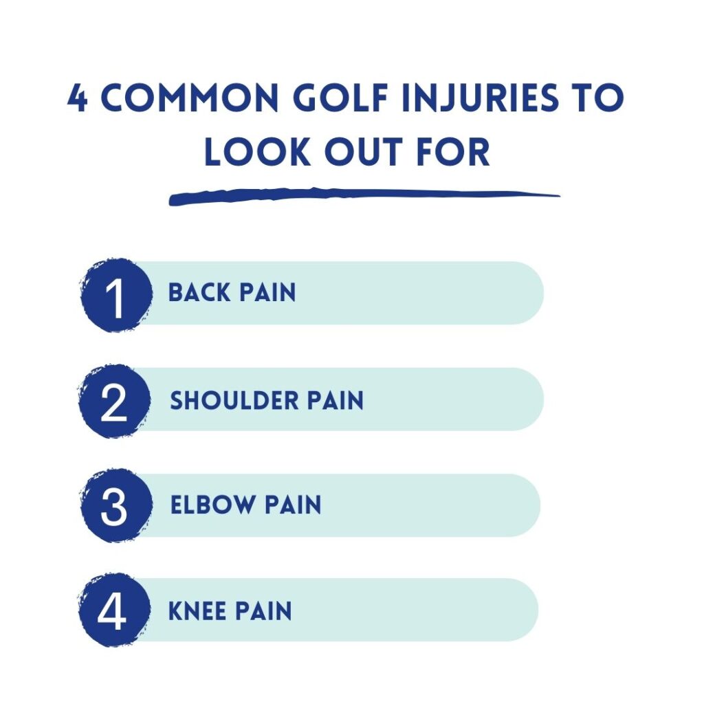 Four common golf injuries to look out for. 